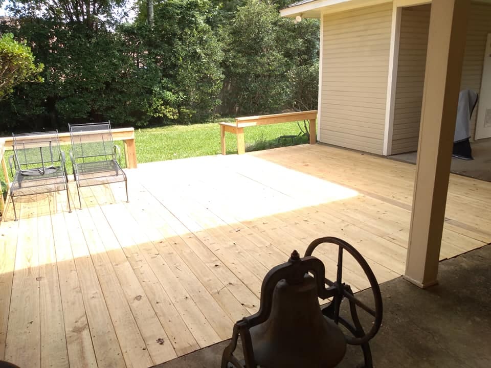 Cleaned and restored backyard deck
